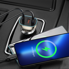 WIWU Zinc Alloy 90W Car charger Wi-QC013 - Translucent Black | WI-QC013-TBLK