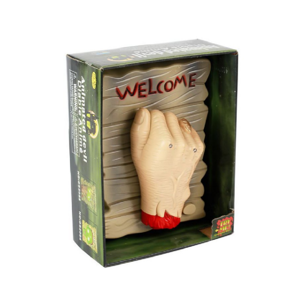 Halloween Animated Severed Hand Welcome Banner | DS2082/84