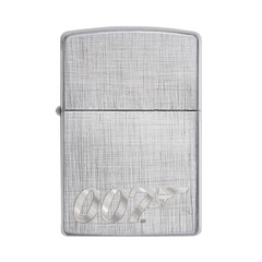 Zippo James Bond 007 Linen Weave Chrome Lighter | 29562