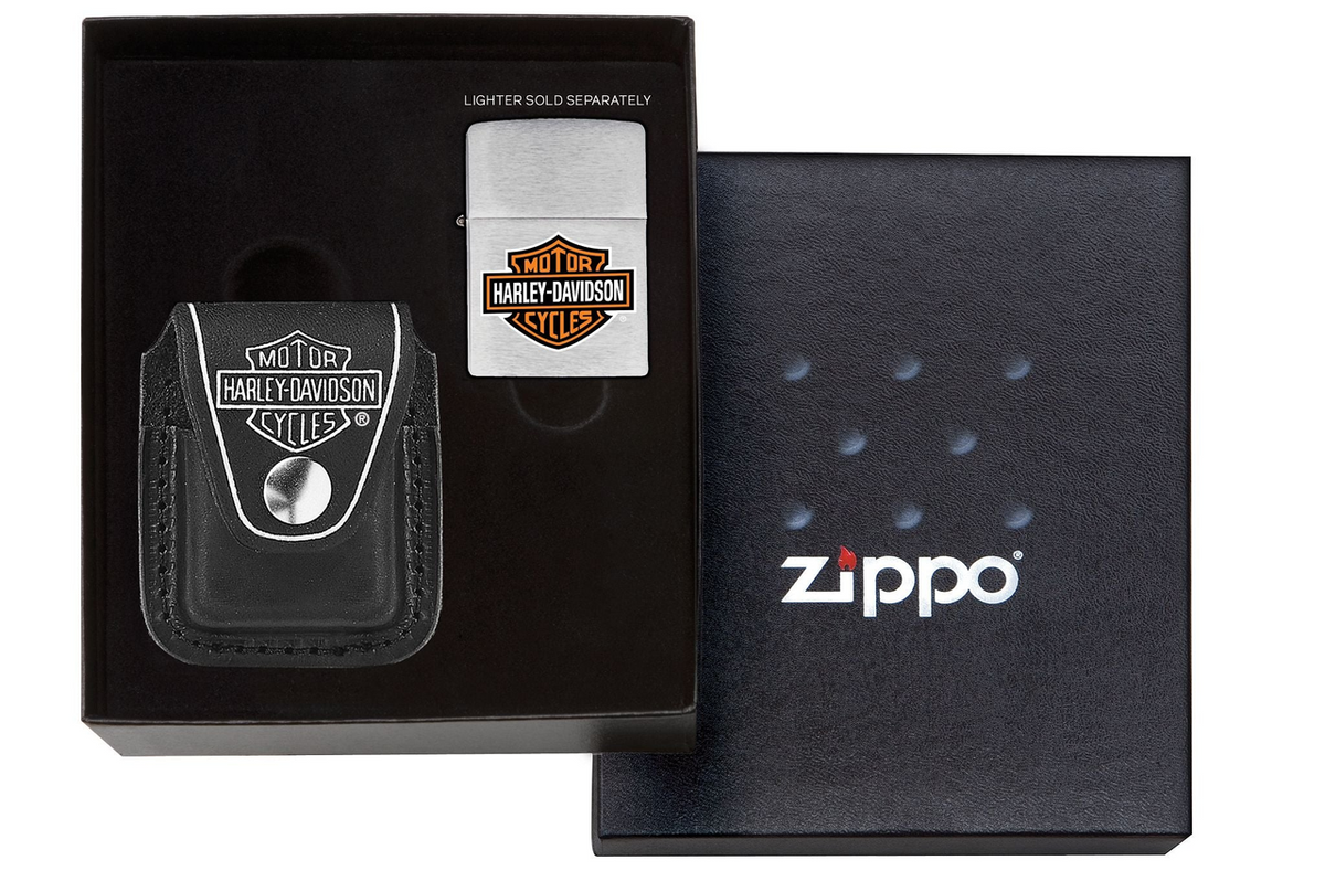 Zippo Harley-Davidson Leather Pouch Set with Presentation Box | HDP6