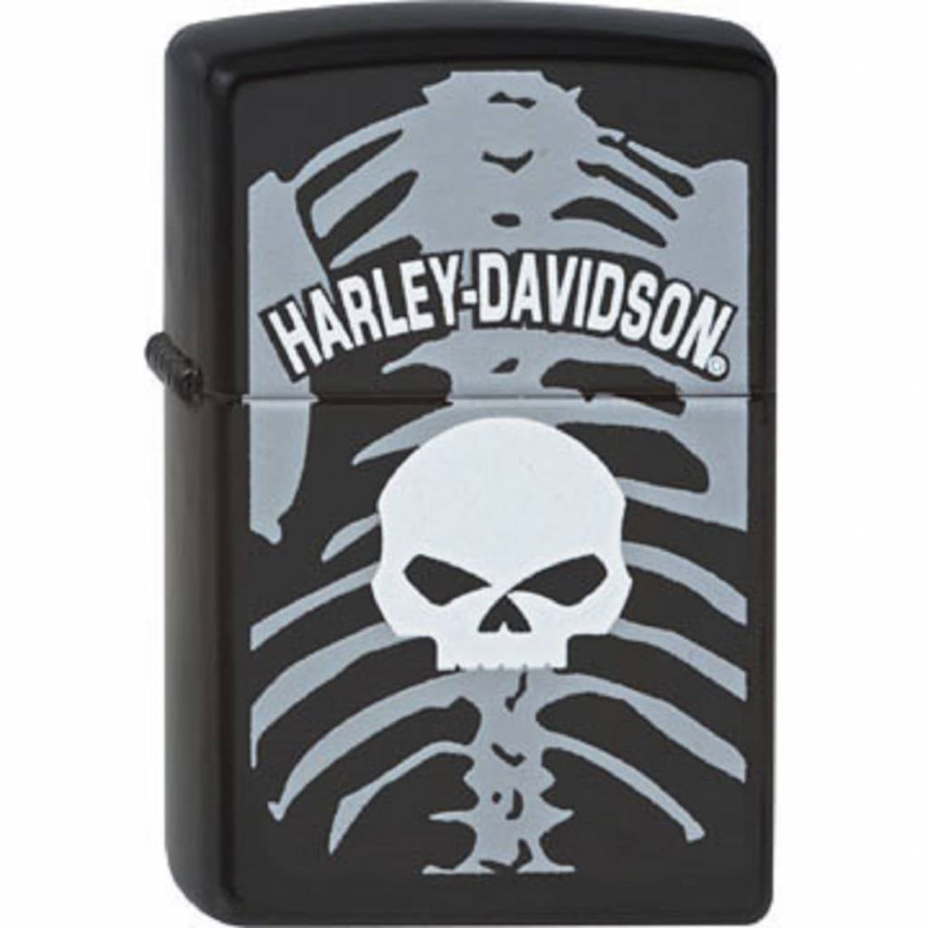 Zippo Harley-Davidson Skull and Ribcage Black Matte Lighter | 28085
