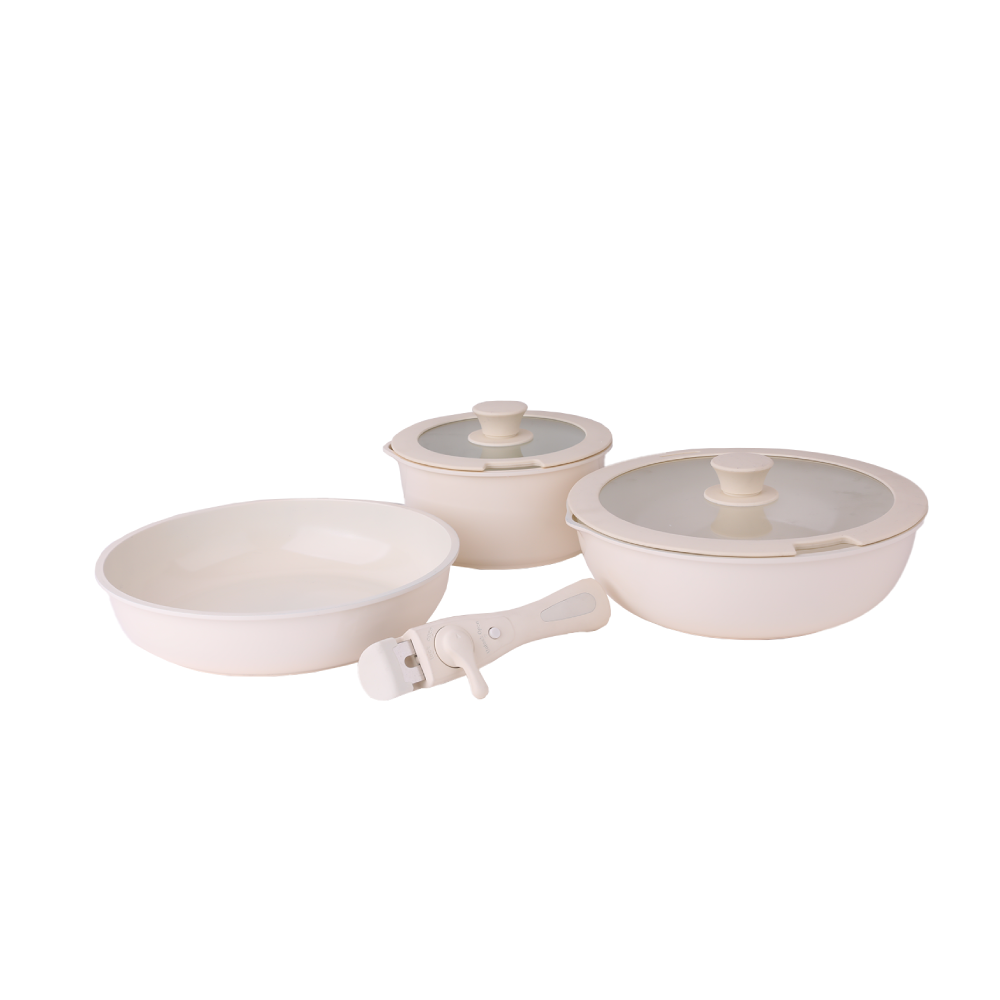 Zilan Cookware Set - 8 Pcs, Beige | ZLN0965